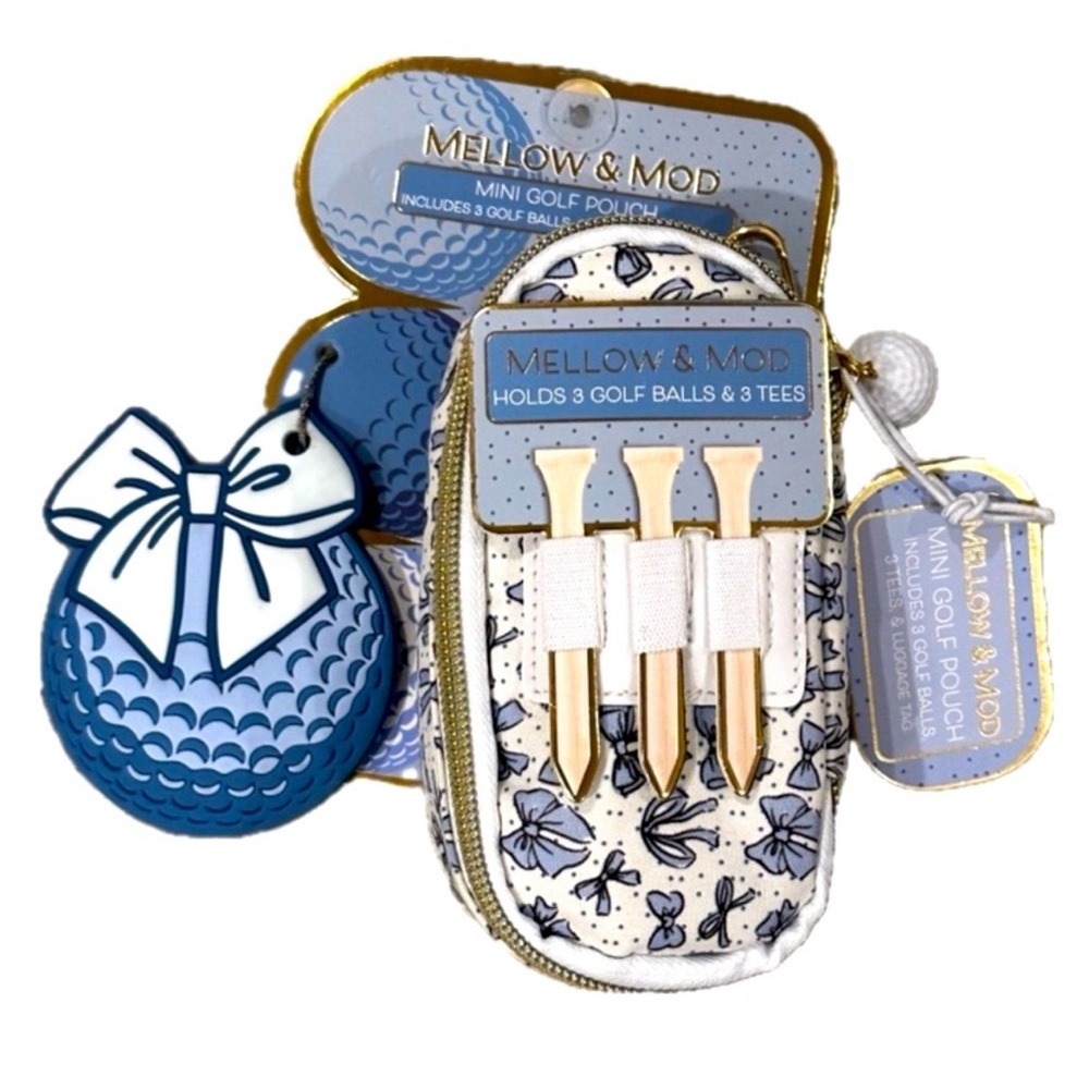 Mellow & Mod Mini Golf Pouch with Tees + Bag Tag 💙